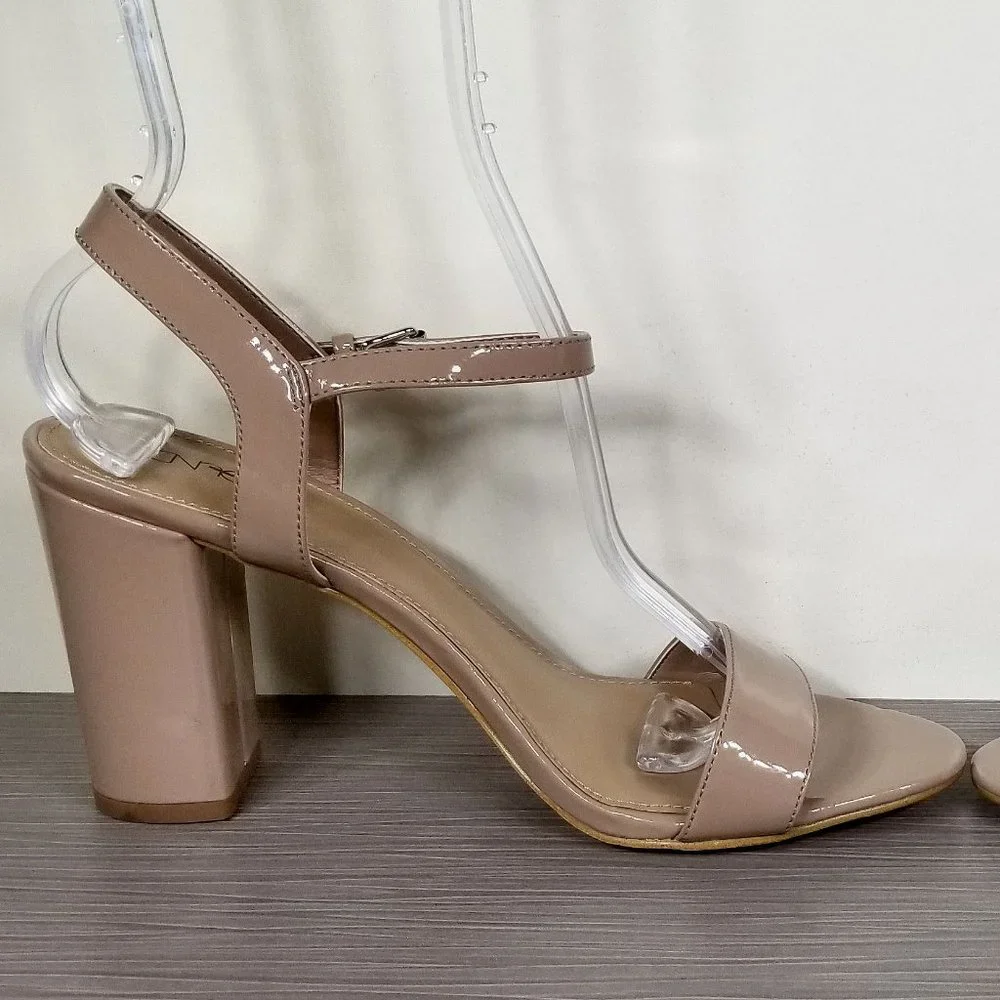 Abound Steph Block Heel Sandal, Nude Patent Faux Leather, Womens Size 8.5 M - Picture 6 of 13